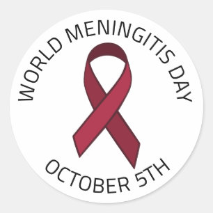 Wereldmeningitis Dag - 5 oktober Ronde Sticker