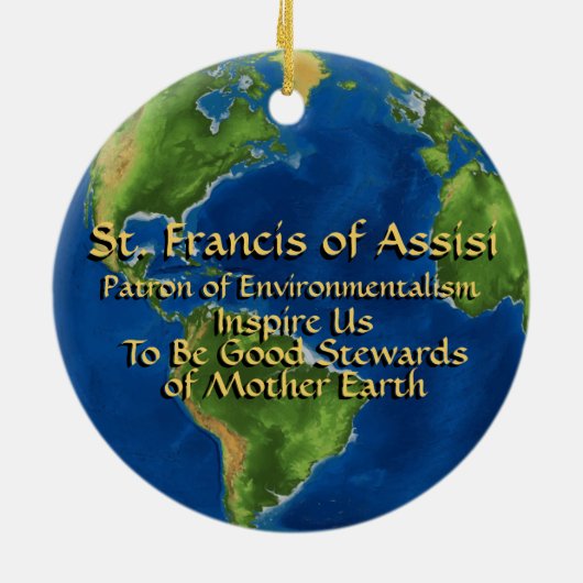 Wereldmilieudag en Sint-Francis van Assisi Keramisch Ornament (Achterkant)