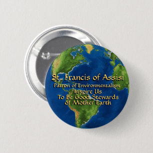 Wereldmilieudag en Sint-Francis van Assisi Ronde Button 5,7 Cm