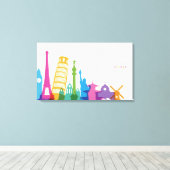 Wereldmonumenten — kraakbeen canvas afdruk (Insitu (Houten vloer))