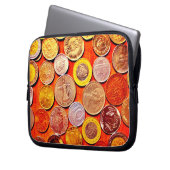 Wereldmunten Laptop Sleeve (Voorkant Links)