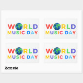 Wereldmuziekdag Rechthoekige Sticker (Vel)