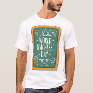 Wereldocent Dag T-shirt - terug naar school T-shir