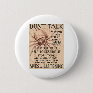 Wereldoorlog 1 Poster Design Talk Spider Spie Ronde Button 5,7 Cm