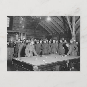 Wereldoorlog 1 YMCA Pool Hall, jaren 1910 Briefkaart