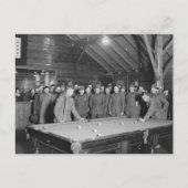 Wereldoorlog 1 YMCA Pool Hall, jaren 1910 Briefkaart (Voorkant)