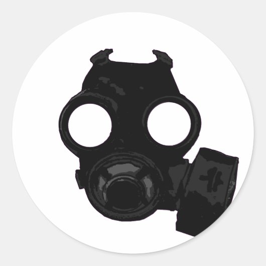  wereldoorlog 2 Gasmasker ontwerp Ronde Sticker (Voorkant)