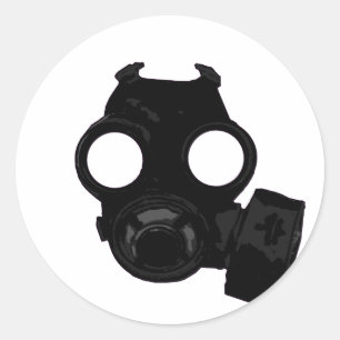 wereldoorlog 2 Gasmaskerontwerp Ronde Sticker