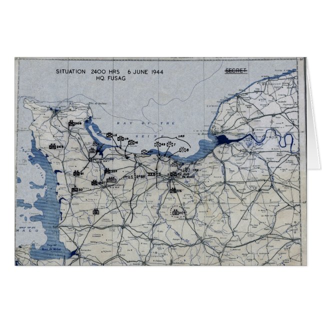 Wereldoorlog II D-Day Map 6 juni 1944 (Voorkant Horizontaal)