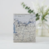 Wereldoorlog II D-Day Map 6 juni 1944 Briefkaart (Staand voorkant)