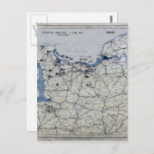 Wereldoorlog II D-Day Map 6 juni 1944 Briefkaart (Voorkant / Achterkant)