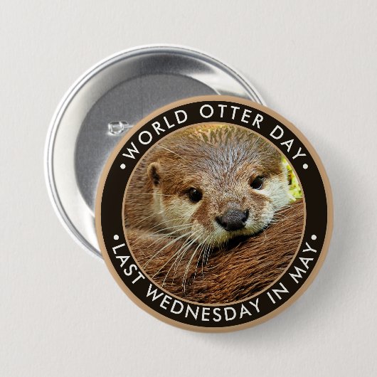Wereldotterdag Ronde Button 7,6 Cm (Voorkant /achterkant)