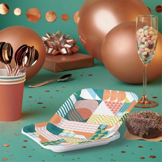 Wereldpatroon vormen papieren bordje