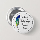 Wereldpoëzie | 21 maart ronde button 5,7 cm (Voorkant /achterkant)