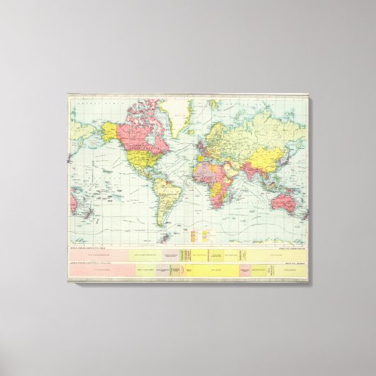 Wereldpolitieke kaart canvas afdruk (Voorkant)