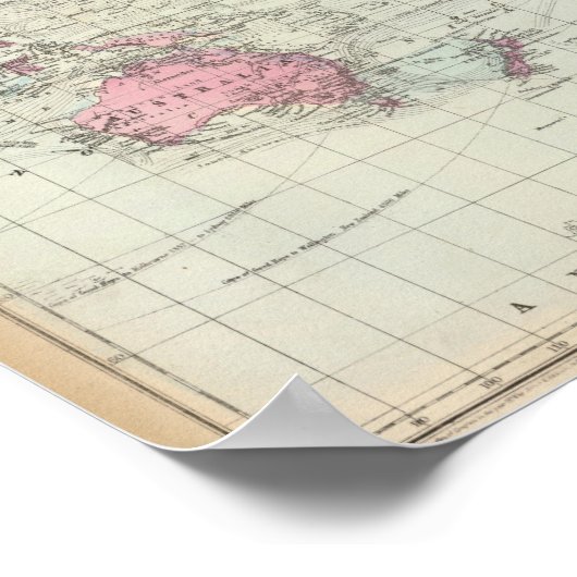 Wereldprojectie van Mercator Poster (Hoek)