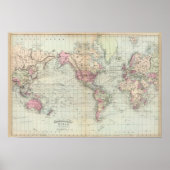 Wereldprojectie van Mercator Poster (Voorkant)
