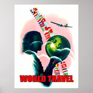 Wereldreisbol, vintage poster