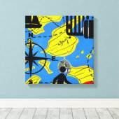 Wereldreiziger Canvas Afdruk (Insitu (Houten vloer))