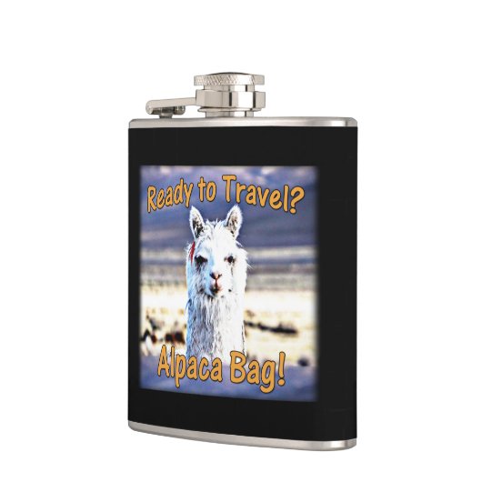 Wereldreiziger - Grappige Alpaca tas Heupfles (Links)