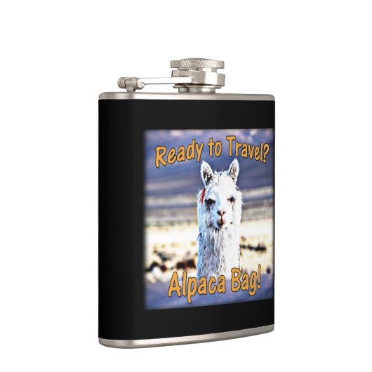 Wereldreiziger - Grappige Alpaca tas Heupfles (Rechts)