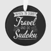 Wereldreiziger Sudoku Puzzel Lover Ornament (voorkant)