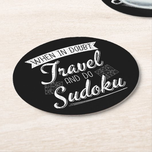 Wereldreiziger Sudoku Puzzel Lover Ronde Kartonnen Onderzetter (Gebogen)