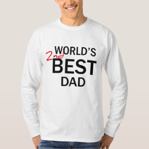 Wereld's 2e Beste Papa Vaderdag Funny Gag Gift J T-shirt