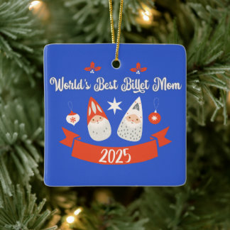 Werelds Beste Billet Moeder Custom Kerstmis Keramisch Ornament