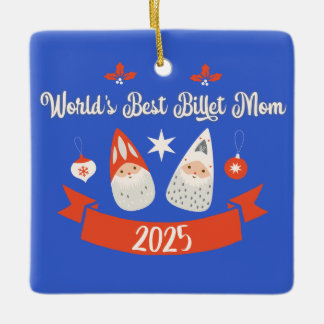 Werelds Beste Billet Moeder Kerstmis op Maat Keramisch Ornament