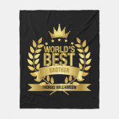 Werelds Beste Broer Zwart en Goud Fun Fleece Deken (Voorkant)