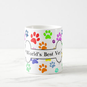 werelds beste dierenarts Kleurrijke huisdierpoten Koffiemok