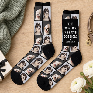 Werelds Beste Hond Moeder Foto Collage Sokken