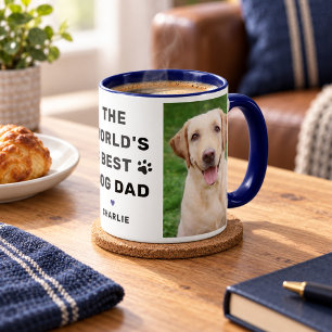 Werelds Beste Hond Papa Foto Navy Mok