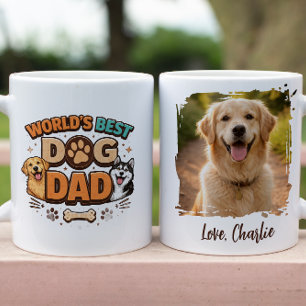 Werelds Beste Hond Papa Op maat gemaakte Vaderda Koffiemok
