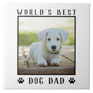 Werelds Beste Hond Papa Pootafdrukken Fotolijstje Tegeltje