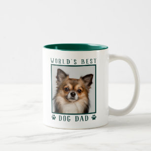 Werelds Beste Hond Papa Pootafdrukken Huisdier Fot Tweekleurige Koffiemok