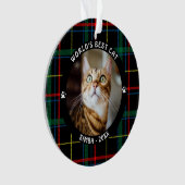 WERELDS BESTE KAT Geruit Naam Jaar Ornament (voorkant)