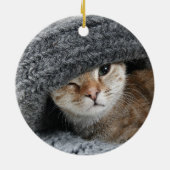 WERELDS BESTE KAT Rode Buffalo Check Persoonlijk Keramisch Ornament (Achterkant)