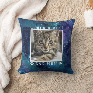 Werelds Beste Kattenmoeder Pootafdrukken Huisdier Kussen