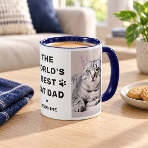 Werelds Beste KattenPapa Foto Navy Mok