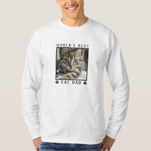 Werelds Beste Kattenpapa Pootafdrukken Huisdier Fo T-shirt