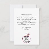 Werelds beste leraar Red Apple, waardering van de  Bedankkaart (Voorkant)