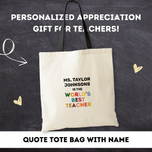 Werelds Beste Leraar Waarderingsgeschenk Op Maat Tote Bag