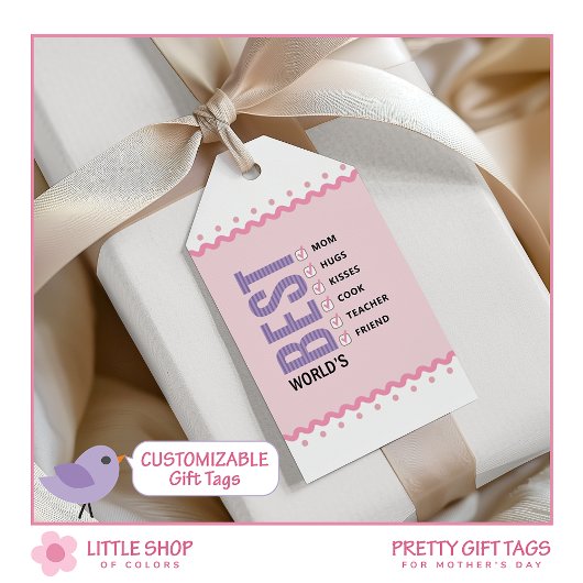 Werelds beste moeder checklist Moederdag Cadeaulabel