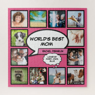 Werelds Beste Moeder Fun Roze Fotocollage Legpuzzel