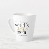 Werelds Beste Moeder Modern Elegant Zwart En Goud Latte Mok (Linkerhoek)
