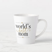 Werelds Beste Moeder Modern Elegant Zwart En Goud Latte Mok (Rechts)