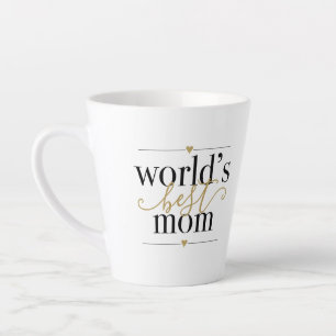 Werelds Beste Moeder Modern Elegant Zwart En Goud Latte Mok