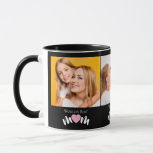 Werelds Beste Moeder Schattig Hart Elegant Zwart 3 Mok